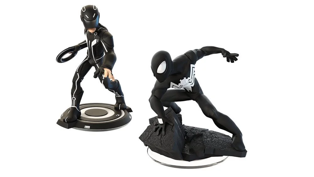 Disney Infinity  game figures from Tron and Spiderman