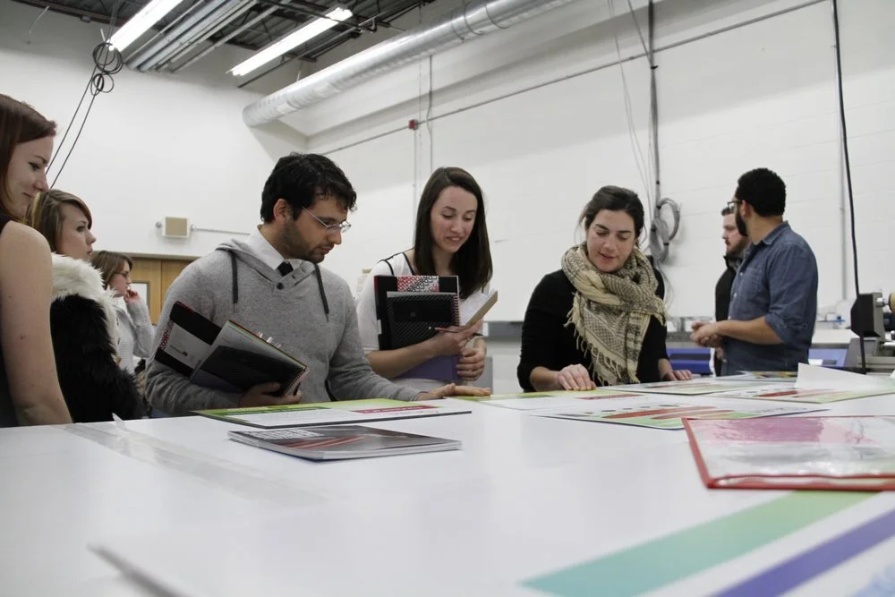 Reviewing Mounting Samples. Photo: Carly Hagins