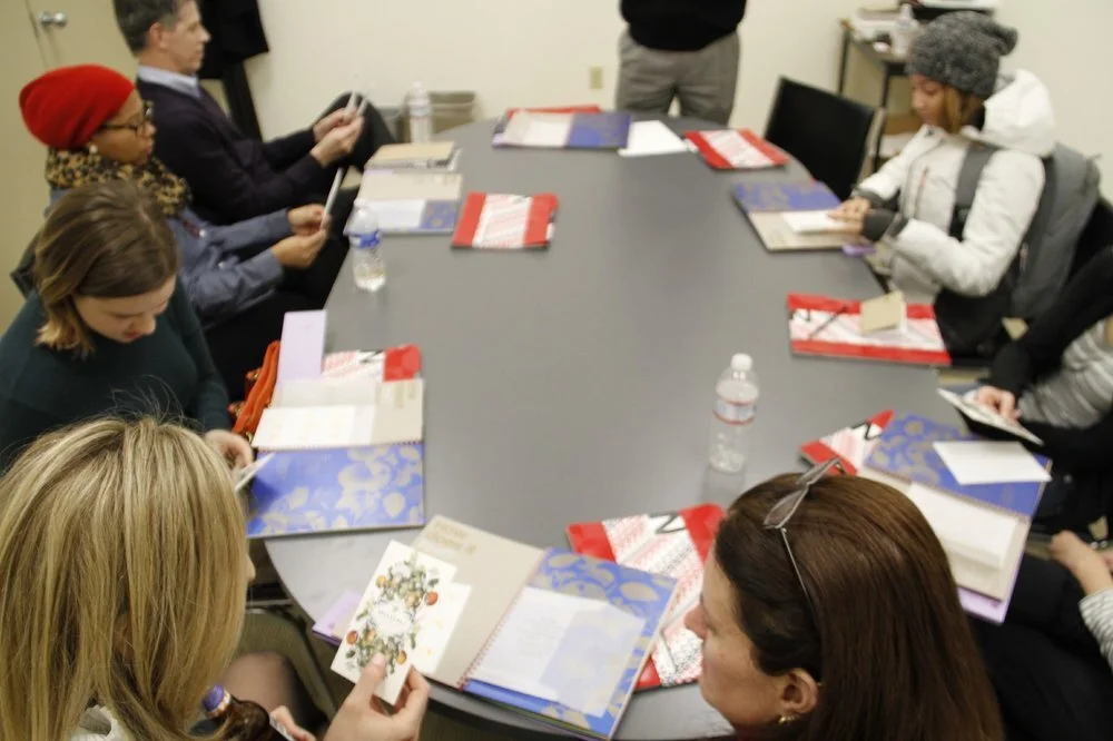 Reviewing Paper Samples. Photo: Carly Hagins